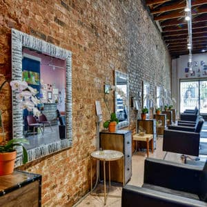 Boho Salon with View of Downtown Dallas